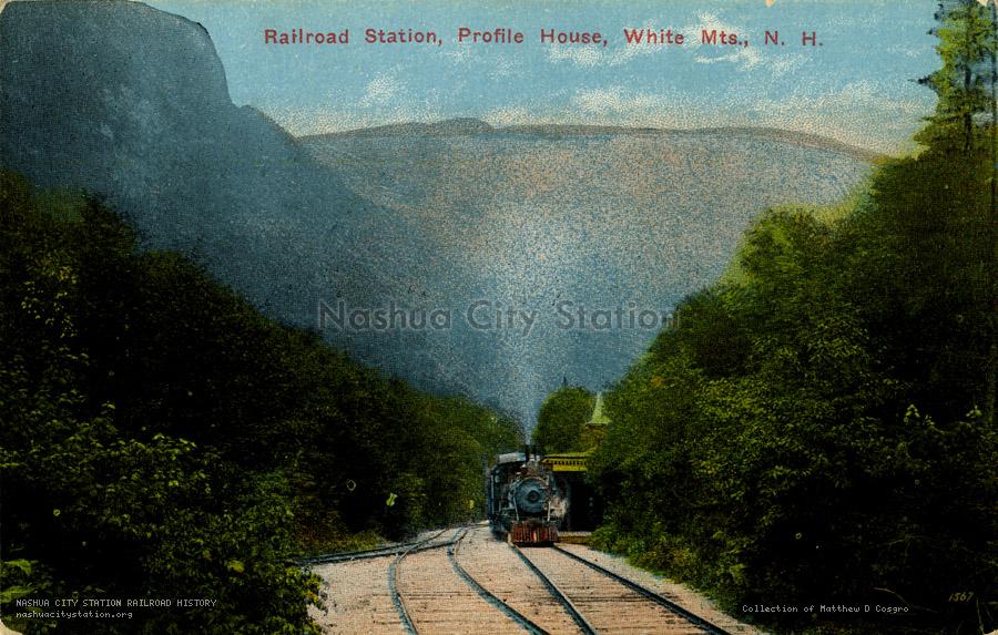 Postcard: Railroad Station, Profile House, White Mountains., N.H.